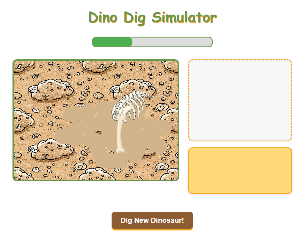 Dinosaur skeleton excavation simulation game