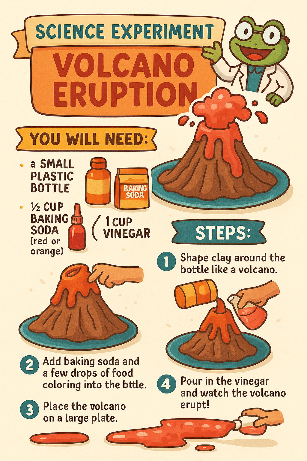 🌋 Experiment Sheet: Volcano Eruption - Science Adventures For Kids