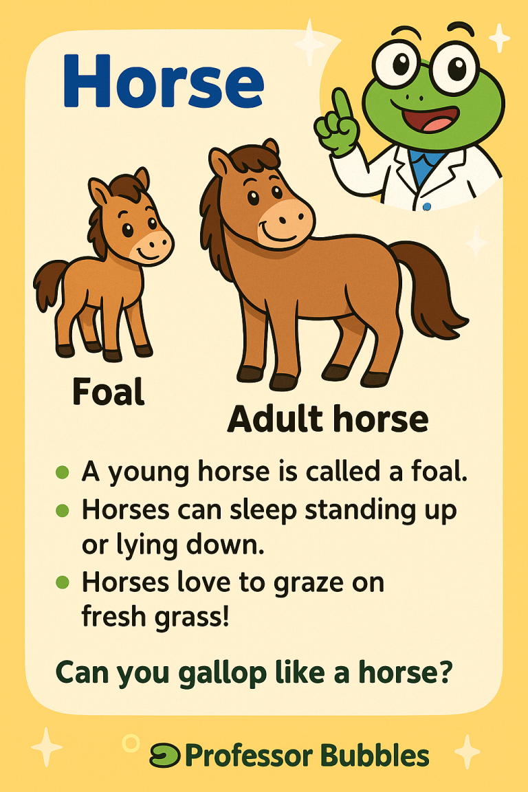 Foal and adult horse illustration.