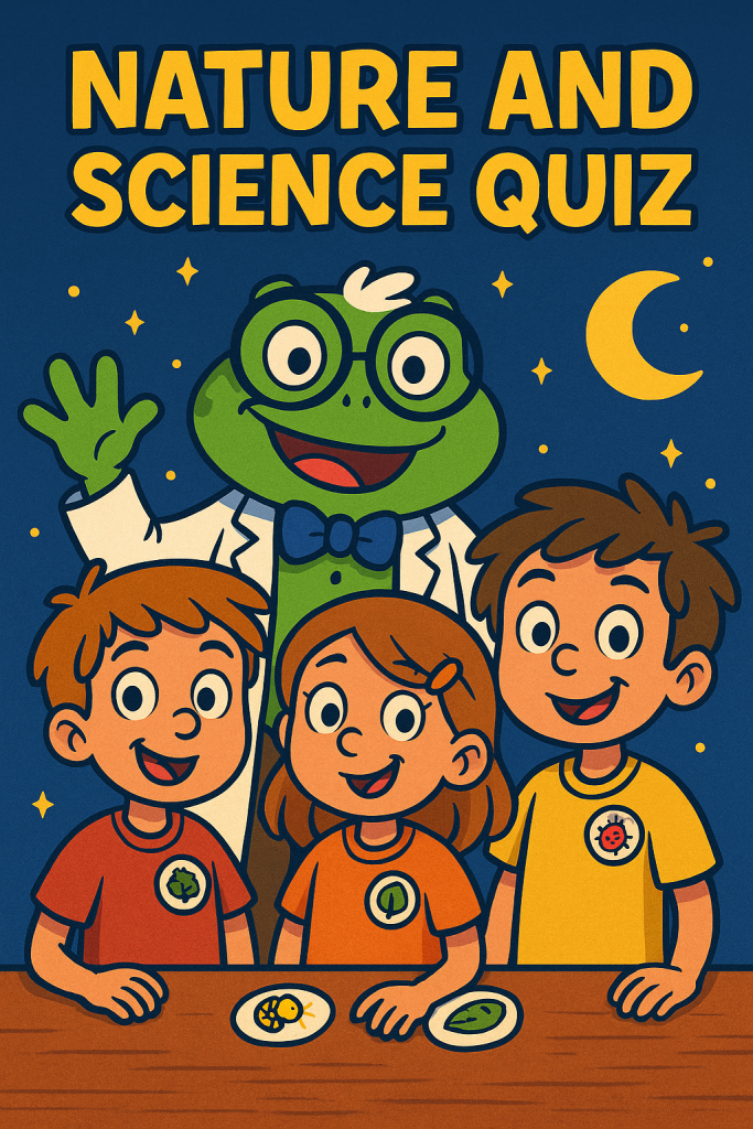 Quiz with kids and a frog